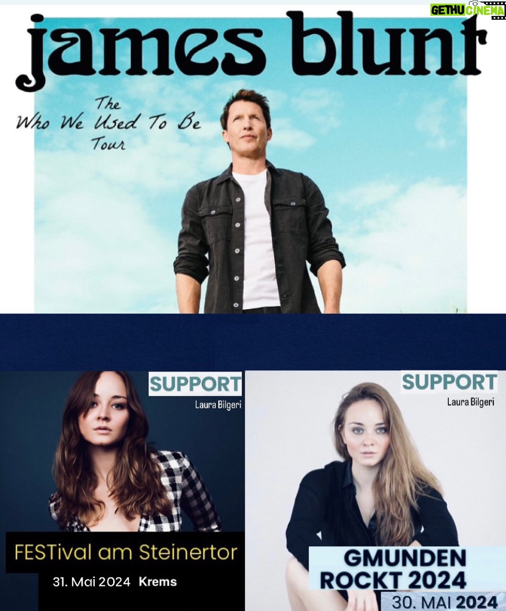 Laura Bilgeri - 3 Likes - beyond excited & honored to be this years support act for the one&only James Blunt 🎵🥰🙈🙌🏼 my band & I can’t wait to be there! @lucasbitschnau @john_fancy666 @ralphhollenstein @pepepichler
.
.
#jamesblunt #tour #2024 #support #laurabilgeri #live #music #gmundenrockt #krems #festivalamsteinertor #krems