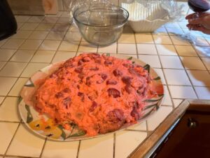 Lauren Hammersley Instagram - “Whatever works” 🤣🤣🤣
I made my amazing friend, who makes the most elaborate cakes, the ugliest cake, for her birthday. My mom always made this for me on Valentine’s Day 🥰 and it is actually delicious 😅