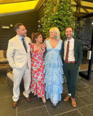 Lauren Layfield Instagram - Weddings are so bloody good, aren’t they? Please invite me to your wedding. Even if I don’t know you, I will come and bring drunk Auntie vibes. Congrats @louischads and @alicetrost - I remember me and Louis going for little catch-up coffees and him telling me about various dating disasters, and how PERFECT Alice sounded and I’m so pleased he locked her down and I get to make her my friend too.🥲

And to @rocketrhys and @b.e.t.h_johnson, who met at CBBC (big up CBBC) and are literally the cutest couple to walk this earth. I think I literally screamed when I heard Rhys had pulled Beth because its a chefs kiss combo. 

Well done everybody. Isn’t love great.🩷