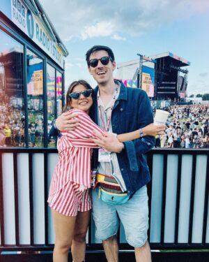 Lauren Layfield Instagram - Last ones. Soz to bang on but it’s just not wasted on me how lucky I am to have joined the @bbcradio1 family.🖤

1. Me and @louischads first met more than 10 years ago at a group of local radio stations in the Midlands. We said we always wanted to work at Radio 1. Louis - because he’s the biggest radio nerd I’ve ever known - got there way before me and is smashing it and I’m so happy I got to join him and make our 20-year-old-selves proud.
2. @lilliemaenot. The LMS. What luck to have been given her as a producer.🍀
3. @mansithejourno’s first festival. Bought a digi camera. Bought tissues out during the @raye set.💜 
4. The way I could bang on about the @thelastdinnerparty forever. The charisma! The stage presence! Christ!
5 & 6. Bring your boys to work day.
7. Golden hour✨
8. “We could be lifted, from the shadows, lifted.”
9 & 10. Buggy life. @louischad doing some classic Chadwicking.