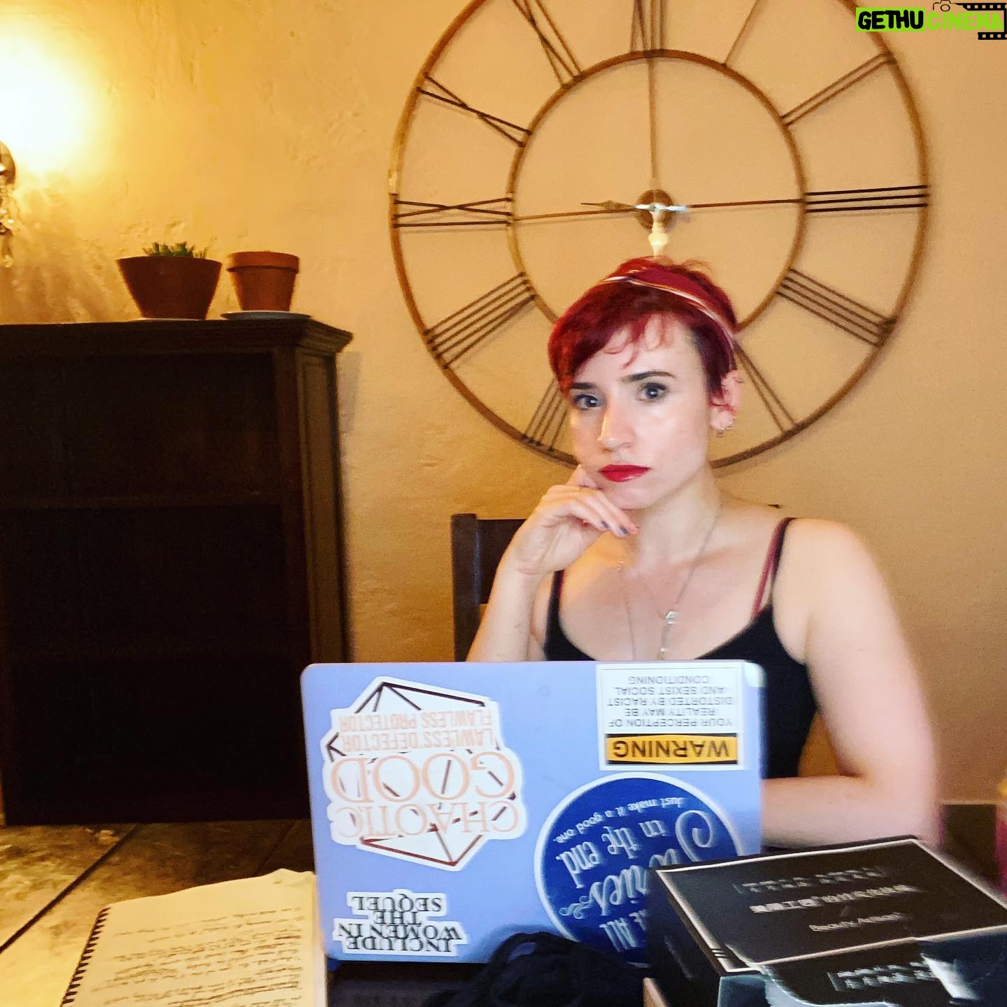 Laurie Penny - 495 Likes - My accidental desk comes with an accidental halo.