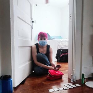 Laurie Penny Instagram - Self-quarantining in my room to protect my housemates until I can get a test. Stay safe everyone!