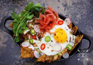 Lawrence Duran Instagram - Carnitas Chilaquiles 
Carnitas/ Roasted salsa verde/ Chips/ Avocado salsa/ Crema/ Queso Fresco/ Pickled onions/ Serrano & Fresno peppers/ Cilantro/ Fried egg
.
.
.
.
.
.
#Chilaquiles #SundayFunday #Brunch #CheatMeal #FitFam #FitLife #FunFood #PicOfTheDay #MexicanFood #FoodPorn #InstaGood #IGDaily #ChefLife #PrivateChef #WahlbergChef #Blessed