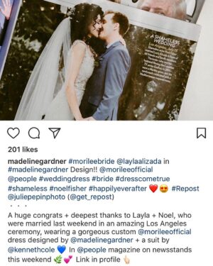 Layla Alizada Instagram - Thank you so much @madelinegardner for my stunning @morileeofficial dress! I felt beautiful and comfortable all day. And thank you @kennethcole for making Noel look even more handsome :) photography by @juliepepinphoto videography by @justlikefilm styling by @stylelvr . None of this would have been possible without the amazing Jordyn @personapr ❤️