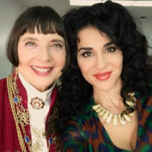 Layla Alizada Instagram - With the ever beautiful and talented @isabellarossellini She is hilarious and so much fun to create with. #bts #ShutEyeOnHulu season 1 - Rita & Simza