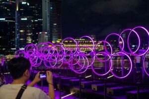 Lee Hsien Loong Instagram - Went on a #jalanjalan at Marina Bay on Sunday, where @ilightsingapore is ongoing. 

Organised by @urasingapore, the 10th edition of this sustainable light festival features outdoor installations created by local and international artists. The artworks use energy-saving lighting fixtures and encourage visitors to adopt sustainable habits. 

Many of the installations are interactive and family-friendly, so make it a fun night out with friends or family during this mid-year school break. #iLightSingapore runs till 23 June. – LHL

(Photos by me)