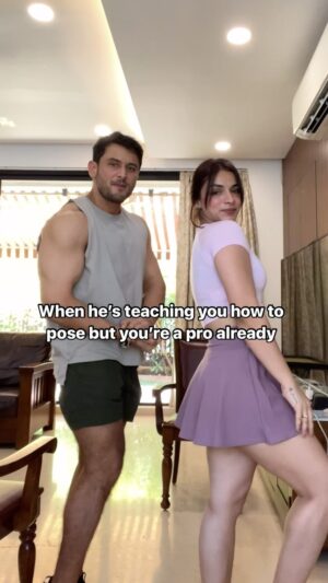 Leenesh Mattoo Instagram - Triceps are popping out 😈 @leenesh_mattoo couldn’t have asked for a better trainer! Guruji tussi great ho🫰🏻

Reels explore viral gym training #trending #gymcouple