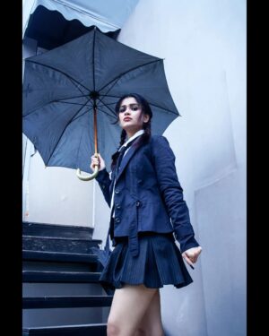 Lekha Chatterjee Instagram - Wednesday Addams for this Halloween 🎃🎃.. 
@calcuttatimes 
Thank you so much @ruman_ganguly di 😘😘❤️❤️ 

Photographer : @kaustavsaikia ❤️❤️
Makeup: @sahababusona 
Thank you @sundas.jawed ❤️