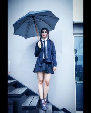 Lekha Chatterjee Instagram - Wednesday Addams for this Halloween 🎃🎃.. 
@calcuttatimes 
Thank you so much @ruman_ganguly di 😘😘❤️❤️ 

Photographer : @kaustavsaikia ❤️❤️
Makeup: @sahababusona 
Thank you @sundas.jawed ❤️