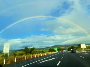 Lenka Instagram - I mean… nature, are you joking? So cool. So gorgeous. So happy! It actually has a whole extra spectrum if you’re able to see…
Quinn took this photo on the school run as obviously I was driving.
12 yr old son = handy documentarian 👍
#RAINBOW 🌈