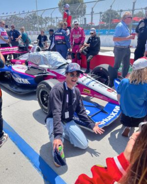 Leonardo Cecchi Instagram - What a blast! Thank you @indycar and @downforce.agency for the wildly exciting day 🙌🏼🖤
Also, would you all like to see me in a racing movie? 👀