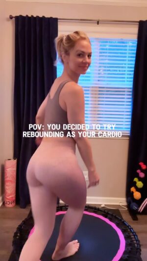 Lesa Wilson Instagram - My inner child is so happy right now! 😁

I started bouncing again and it’s really been shaking up my morning workouts. Incase you didn’t know how good it is for you, here’s why 👇🏼

- Improves cardiovascular health
- Boosts lymphatic system
- Increases bone density
- Enhances balance and coordination
- Supports weight loss
- Reduces joint impact
- Strengthens muscles
- Boosts mental health
- Improves immune function
- Increases energy levels

The trampoline I use is listed in my Amazon Storefront (link in bio) and it’s LESS THAN $100!!!

What is your go to cardio workout?
#rebounding #workout #fun #exercise #bounce
