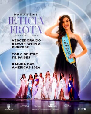 Letícia Frota Instagram - Leticia Frota (@letticiafrota), obrigado por toda dedicação e entrega ao longo da sua trajetória rumo ao 71st @missworld. Desde que foi eleita em agosto de 2022, você seguiu firme no seu propósito, se preparando e buscando sua melhor versão.

Foi incrível te-la como representante. Nossa Miss Beleza com Propósito e Miss Mundo Americas 2024! 

Obrigado por nos representar e nos encher de orgulho! Te amamos muito! ❤️💜

Aproveitamos para agradecer todos que fizeram parte dessa jornada. Foi essencial te-los conosco! 🙏🏻❤️

O CNB tem Patrocínio: @doterrabr
@machadinhothermas 
 
👑🇧🇷 

#cnb #cnb2022 #concursonacionaldebeleza #missbrasil #missbrasilmundo #62missbrasilmundo #missworld #missworldbrasil #missmundo #leticiafrota #belezapelobem #beautywithapurpose #miss #beautyqueen #grandslam #doterra #missworld71 #71mw #bwap #