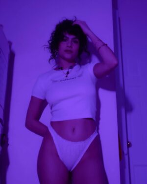 Lexie Shoaibi Instagram - Think less “girl in the kitchen in her undies” and more “girl thinks she narrowly escaped a dangerous extra terrestrial that killed the rest of her astronaut crew but turns out the alien followed her so now she has to fight it again but this time in her undies. And then she becomes the warden of camp green lake.”