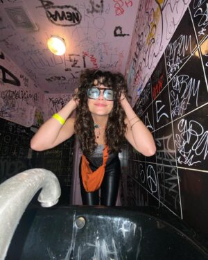 Lexie Shoaibi Instagram - michael in the bathroom at a party