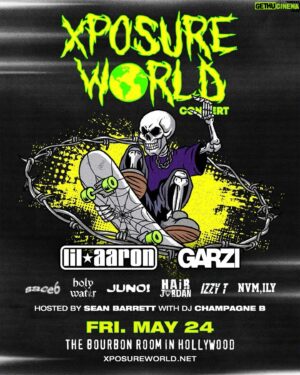 Lil Aaron Instagram - los angeles, show up to the rock show sing along to my cries for help. new songs. old friends. its gna be lit. @xposureworld