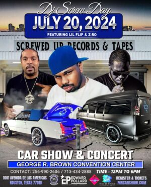 Lil' Flip Instagram - @z_ro @lilflip713  performing live at DJ Screw Day hosted by @bunb @jmacworldwide @infamous_tex @therealkrino1 🎤 July 20th 2024 at George R Brown Convention Center 12pm - 6pm🔥 This day is for Screw🔩 Vendors & Sponsorships are available ✔️ @paulie.young
@spokes_n_vogues
@exoticpop