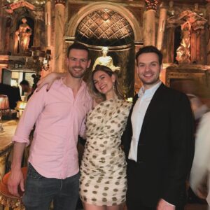 Lily James Instagram - Aries season. I love my birthday but I LOVE my friends and family more!! #apollosmuse @penfolds thank you for the most beautiful birthday dinner ♈️🤍♈️🤍♈️
