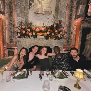 Lily James Instagram - Aries season. I love my birthday but I LOVE my friends and family more!! #apollosmuse @penfolds thank you for the most beautiful birthday dinner ♈️🤍♈️🤍♈️