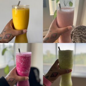 Lindsay Philomene Instagram - * ˚ ✦ balance ✦ ˚ * 
a selfie, doing my nails myself, becoming a smoothie queen, walking/running & balancing it all with good people , nice weather & pizza 🗽🍕👟

I hope summer is treating you well ✨