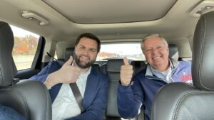 Lindsey Graham Instagram - Senator J.D. Vance has one of the most compelling stories in American politics, overcoming so much adversity in life.
 
He understands the struggles of working Americans, as he has walked in their shoes and has become one of their best champions.
 
Bright, articulate, and a Marine veteran, he will serve President Trump well on the campaign trail. It is imperative we win this election to end the disastrous policies of the Biden Administration and Make America Great Again.
 
J.D. is a hard worker with a beautiful family who will be a great spokesperson for the America First agenda. This is a clear choice for America. 

Trump-Vance 2024. 🇺🇸