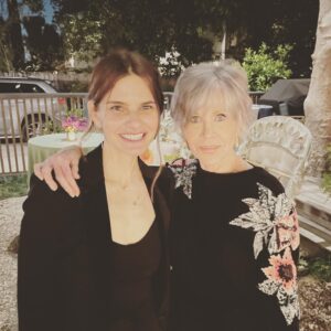 Lindsey Kraft Instagram - me & fonda. waited 7 years to ask for this.🌷🌷🌷 #graceandfrankie @janefonda
