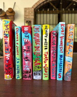 Liniers Instagram - Encontré una librería de usados y le pinté unos libros a mis compañeros de viaje… #cumbierointelectual #thenada