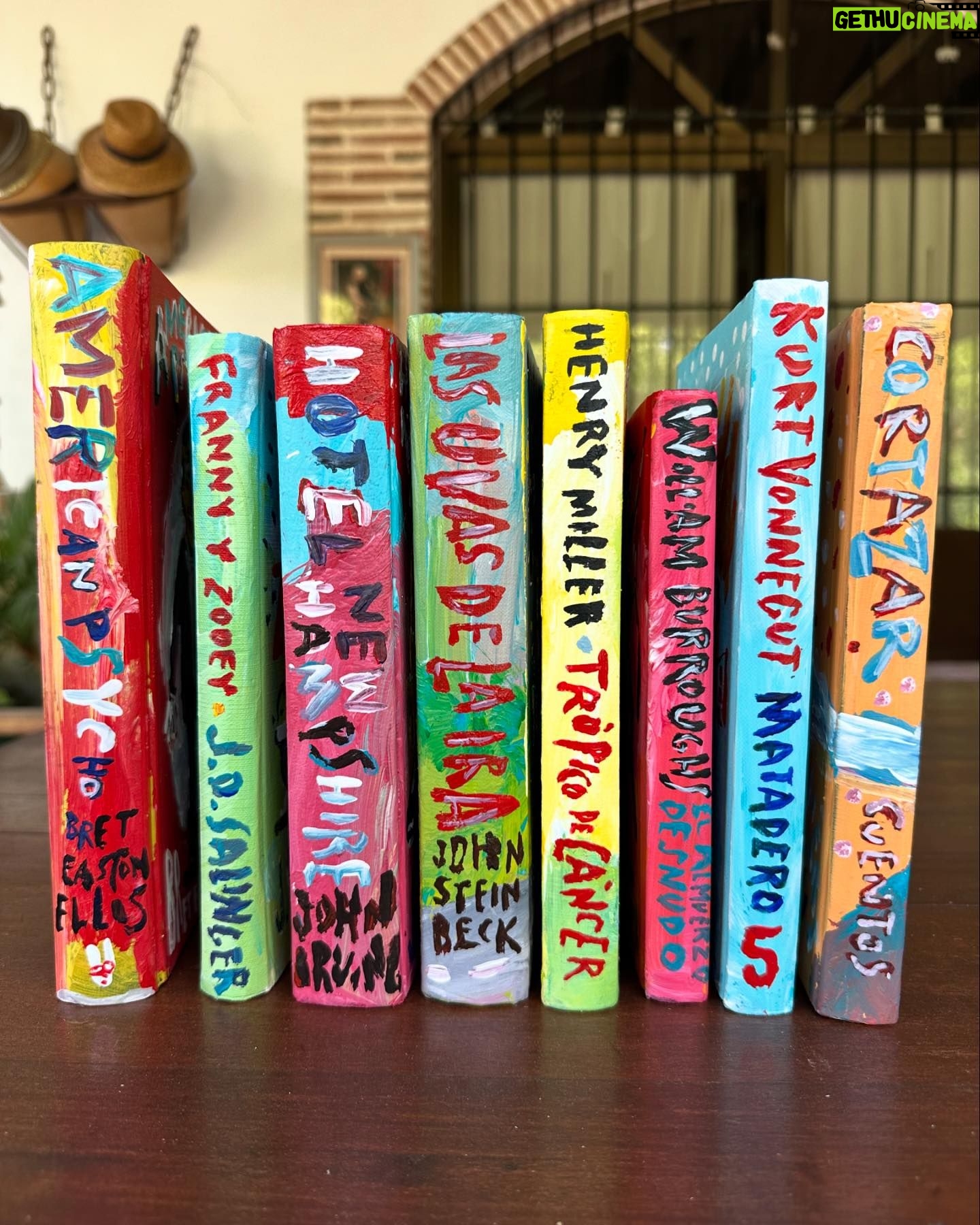 Liniers - 4.4K Likes - EncontrĆ© una librerĆa de usados y le pintĆ© unos libros a mis compaƱeros de viaje⦠#cumbierointelectual #thenada