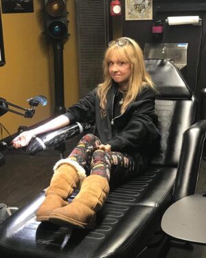 Linnea Quigley Instagram - I finally popped my tattoo cherry! Thanks @soulwindowstattoo