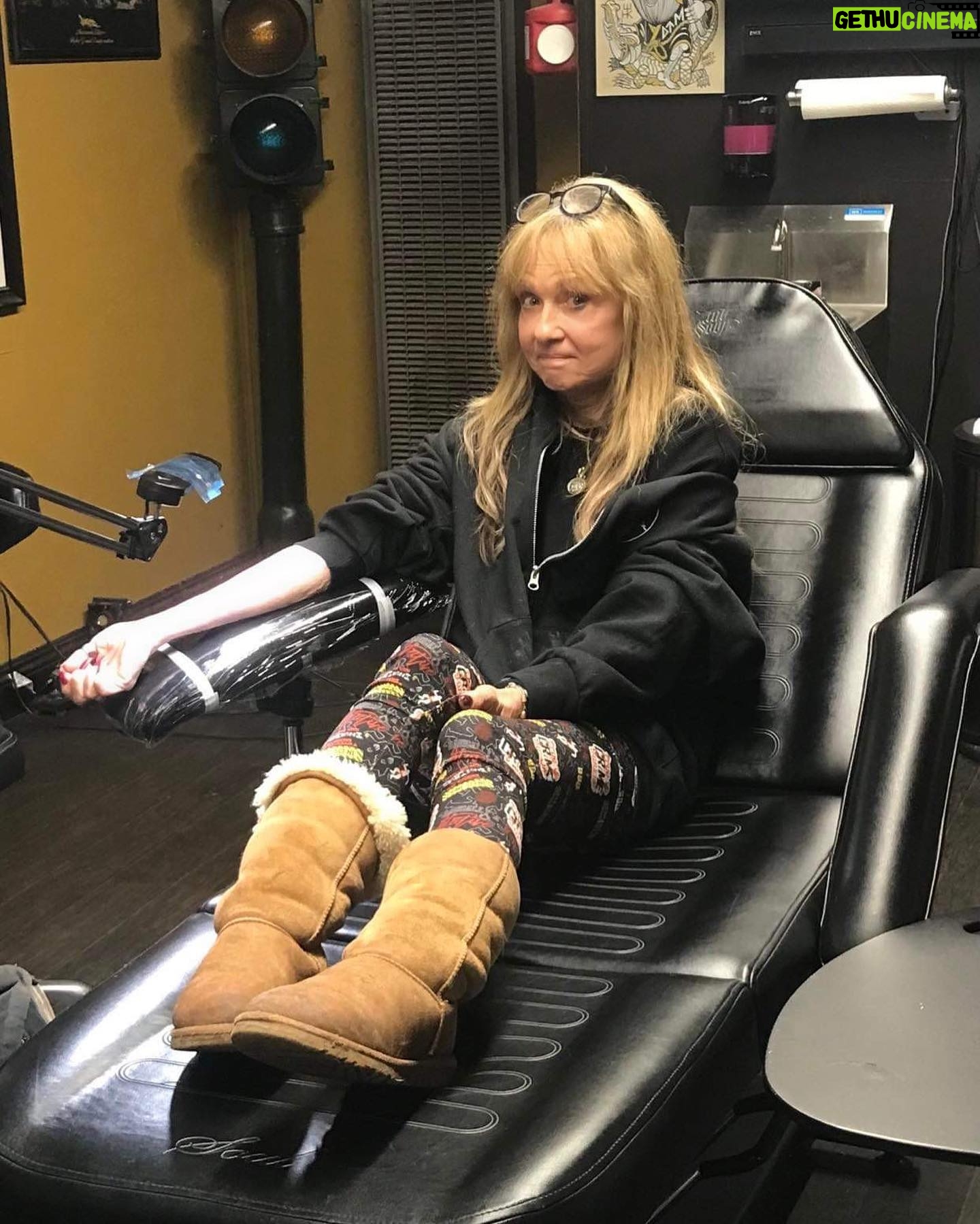 Linnea Quigley - 3.7K Likes - I finally popped my tattoo cherry! Thanks @soulwindowstattoo