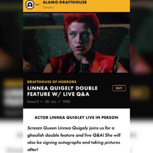 Linnea Quigley Instagram - Hey Omaha! I’m coming for you! Come hang out with me this Saturday night for a fun Halloween celebration. I’ll be signing and doing a Q&A and we will be showing a double feature of Night of the Demons and Return of the Living Dead! At @alamoomaha ! See you there! Tickets available at: https://drafthouse.com/omaha/event/drafthouse-of-horrors-linnea-quigely-double-feature-w-live-q-a