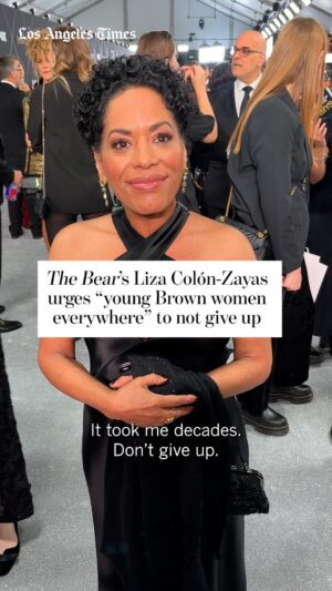 Liza Colón-Zayas Instagram - Asked what her success means in terms of Latinas in Hollywood and beyond, #TheBear star @lizacolonzayas_lcz says that it took decades for her to arrive at the #Emmys — and that’s why it’s important for “young, Brown women everywhere” to “keep believing.”

🎥 @ducassi 

#Emmys #75themmys #fx