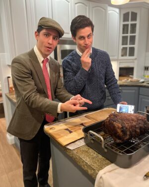 Lorenzo James Henrie Instagram - Who thinks we should start a cooking show ? 😂haha 

@davidhenrie crushed the prime rib as usual! May the festivities continue!! 

#christmasseason #brothers