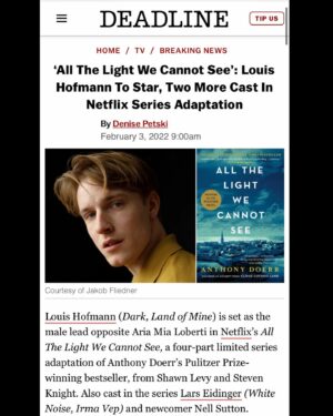 Louis Hofmann Instagram - Excited for this journey and honored to join this wonderful cast ! @ariamialoberti @markruffalo #hughlaurie @larseidinger #nellsutton // @slevydirect #stevenknight @netflix // photo by @jakob.fliedner