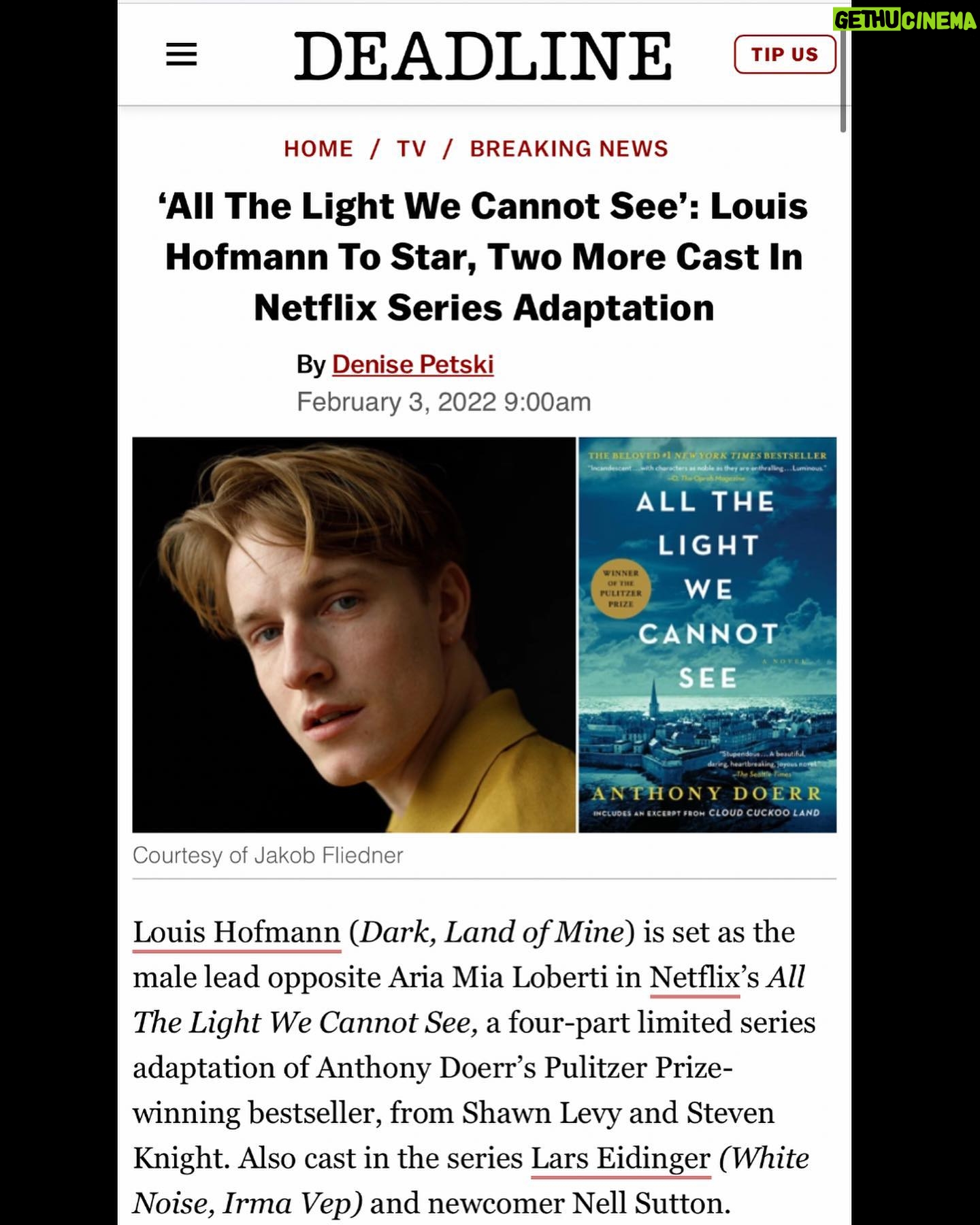 Louis Hofmann - 273.2K Likes - Excited for this journey and honored to join this wonderful cast ! @ariamialoberti @markruffalo #hughlaurie @larseidinger #nellsutton // @slevydirect #stevenknight @netflix // photo by @jakob.fliedner