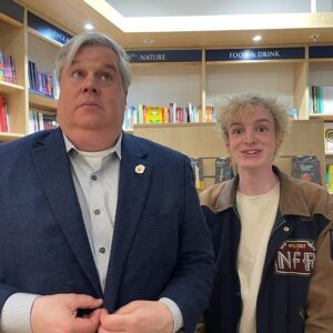 Louis Hynes Instagram - Reunited with an old friend - Lemony Snicket Himself a.k.a Daniel Handler @authordanielhandler
