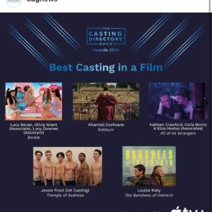 Louise Kiely Instagram - Wow. What a huge honour! To be nominated alongside these incredible Casting Directors is astonishing. We are so privileged to love what we do. @cdgnews Casting Team: LK & Fionnuala O’Shea 💚🤍🧡