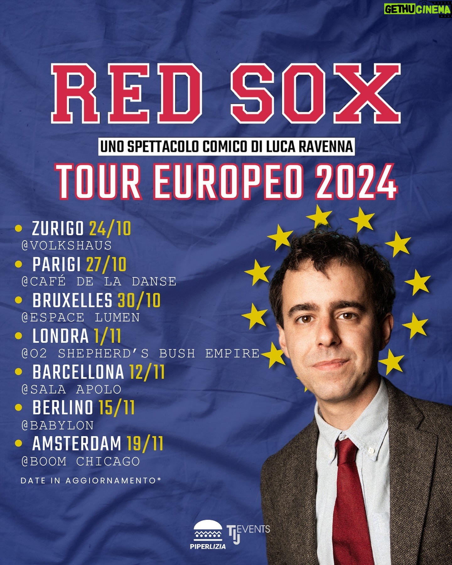 Luca Ravenna - 17.9K Likes - Fotoracconto dell’ultimo mese
1. “Ma che cazzo ce vai a fa dal Papa” - disse @giorgiomontanini77
2. Il papa vero mi ha chiamato e mi ha detto: “Sono Giorgio Montanini”
3. It’s coming Europe - biglietti Red Sox disponibili
4. Il tour eccolo qui
5. La partita del torneo @matberrettini @janniksin @effe7effe
6. @videocittà con il Ricardo Villalobos della stand up comedy
7. Dimmi che colazione fai e ti dico chi sei
8. 50 sfumature di Tu Madre (2014/2024)