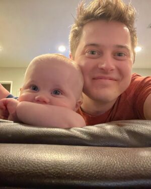 Lucas Grabeel Instagram - #unclenephewtime Lennon loves watching the Olympic ice skaters. He also wants you to know that he IS Batman. 
@autumngrabeel and @divebarrockstar made the coolest little human.
