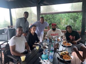 Lucas Till Instagram - My buddy @stefano_smith helping me learn to support Black Owned Businesses. Thanks @jabbarcash for the awesome time and bomb a$$ food. Drop by Atlantis restaraunt and lounge and see what I’m talking about. Made some other good friends as well. #supportblackowned Get out there and do the same.