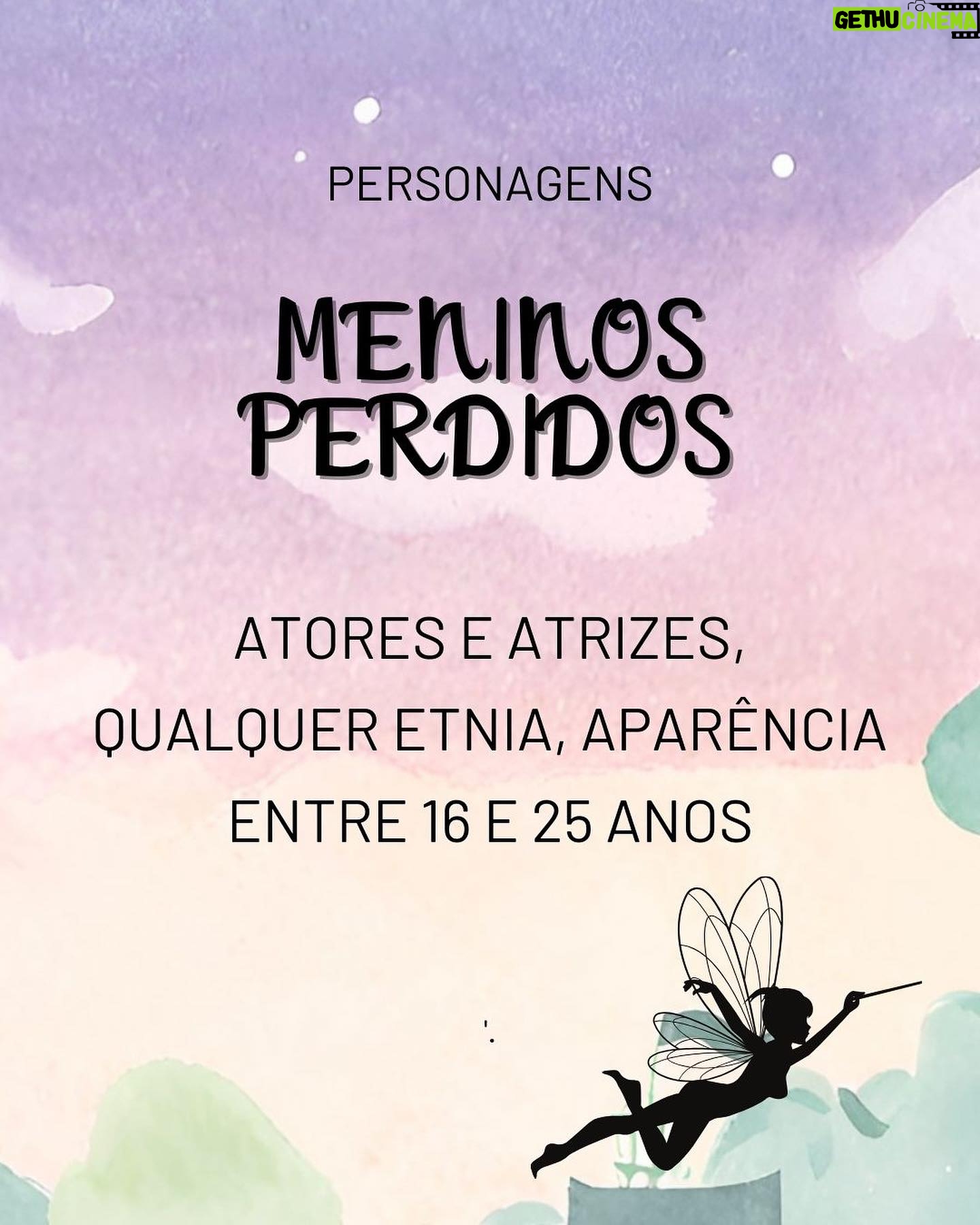 Luccas Papp - 1.6K Likes - As inscrições para as audições de ”Peter Pan - Crescer é Preciso” estão abertas! 🎭 Os convocados farão testes presenciais que serão realizados no dia 24 de janeiro, quarta-feira.
Arraste a imagem para mais detalhes e os perfis dos personagens. Se você preencher os requisitos, é só acessar o link na nossa bio e se inscrever! ✨
Compartilhe com seu amigo artista! Oportunidades são sempre bem-vindas!
ATENÇÃO: as inscrições serão aceitas somente até o dia 12 de janeiro, às 23:59.