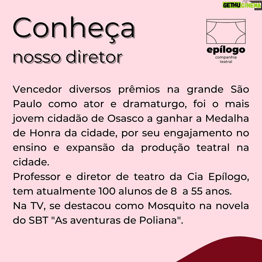 Luccas Papp - 3 Likes - Você já conhece nosso diretor? Saiba um pouco mais sobre a carreira de Luccas Papp.
As matrículas para o 1º semestre de 2024 já estão abertas.
Entre em contato por direct ou pelo nosso WhatsApp 🎭