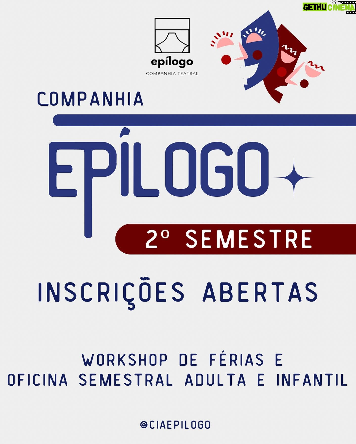Luccas Papp - 3 Likes - As vagas para o segundo semestre de 2024 da Cia Epilogo estão ABERTAS!!!
Já pensou em fazer teatro? Se a resposta for sim, te convidamos a conhecer nosso trabalho!
- Oficinas semestrais montagem teatral INÉDITAS (vários dias e horários) com apresentações ao final do semestre e festival de teatro com premiação.
- Workshops de interpretação para TV e Cinema (tarde e noite) com gravação de monólogo.
- Turma INFANTIL (até 13 anos), e a continuidade da Turma ONLINE! Você pode fazer parte da nossa companhia de qualquer lugar do mundo!
As aulas presenciais acontecem no Teatro das Artes do Shopping Eldorado e as remotas pela plataforma Zoom.
Escolha o melhor dia para você e se inscreva!
Quer saber mais? Chama a gente no WhatsApp que está na nossa bio ou escreva “eu quero!” aqui nos comentários.
Mas corra! As vagas são limitadas! Te esperamos!