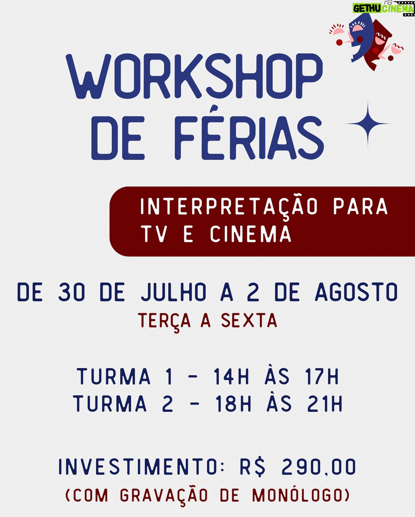 Luccas Papp - 3 Likes - As vagas para o segundo semestre de 2024 da Cia Epilogo estão ABERTAS!!!
Já pensou em fazer teatro? Se a resposta for sim, te convidamos a conhecer nosso trabalho!
- Oficinas semestrais montagem teatral INÉDITAS (vários dias e horários) com apresentações ao final do semestre e festival de teatro com premiação.
- Workshops de interpretação para TV e Cinema (tarde e noite) com gravação de monólogo.
- Turma INFANTIL (até 13 anos), e a continuidade da Turma ONLINE! Você pode fazer parte da nossa companhia de qualquer lugar do mundo!
As aulas presenciais acontecem no Teatro das Artes do Shopping Eldorado e as remotas pela plataforma Zoom.
Escolha o melhor dia para você e se inscreva!
Quer saber mais? Chama a gente no WhatsApp que está na nossa bio ou escreva “eu quero!” aqui nos comentários.
Mas corra! As vagas são limitadas! Te esperamos!
