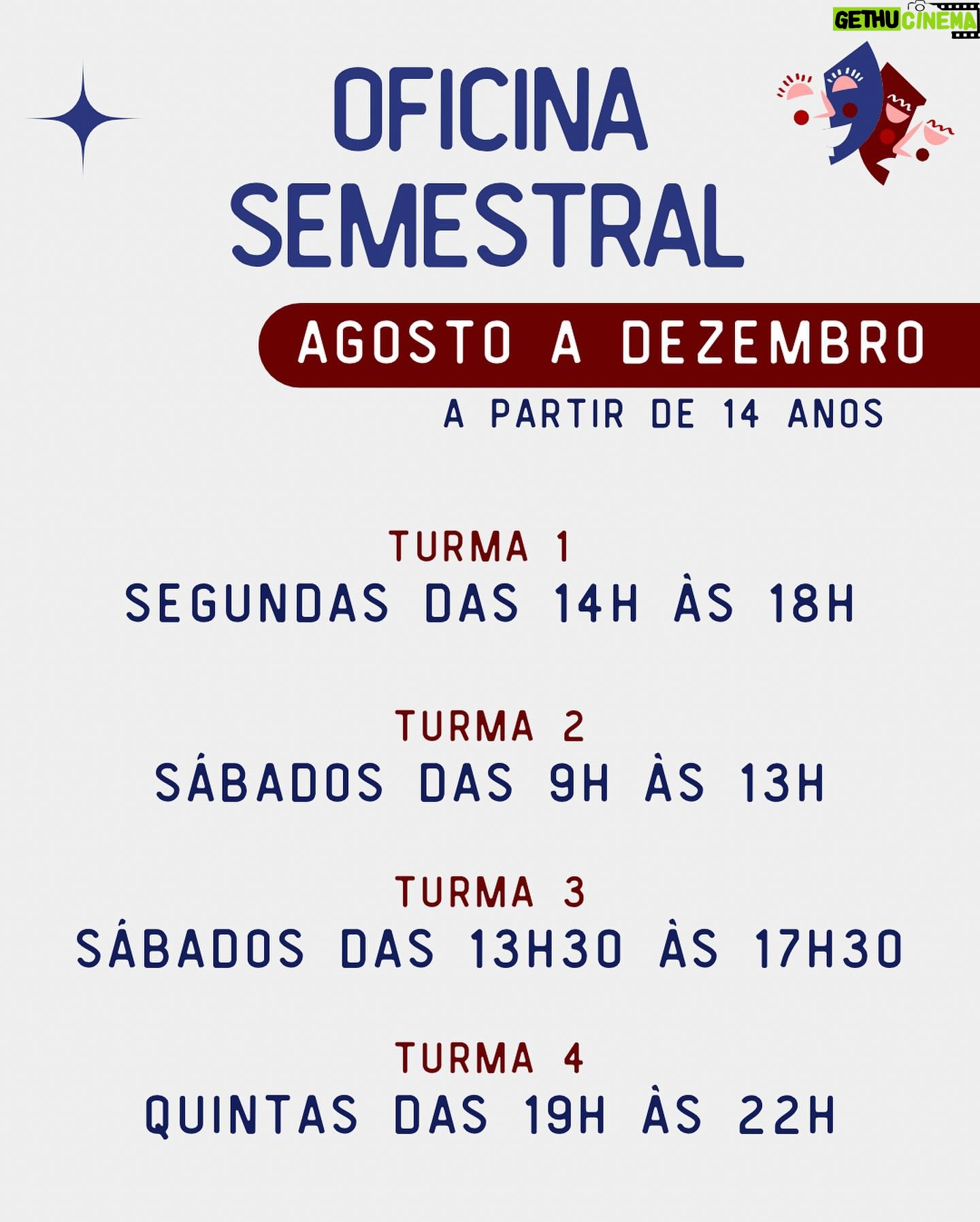Luccas Papp - 3 Likes - As vagas para o segundo semestre de 2024 da Cia Epilogo estão ABERTAS!!!
Já pensou em fazer teatro? Se a resposta for sim, te convidamos a conhecer nosso trabalho!
- Oficinas semestrais montagem teatral INÉDITAS (vários dias e horários) com apresentações ao final do semestre e festival de teatro com premiação.
- Workshops de interpretação para TV e Cinema (tarde e noite) com gravação de monólogo.
- Turma INFANTIL (até 13 anos), e a continuidade da Turma ONLINE! Você pode fazer parte da nossa companhia de qualquer lugar do mundo!
As aulas presenciais acontecem no Teatro das Artes do Shopping Eldorado e as remotas pela plataforma Zoom.
Escolha o melhor dia para você e se inscreva!
Quer saber mais? Chama a gente no WhatsApp que está na nossa bio ou escreva “eu quero!” aqui nos comentários.
Mas corra! As vagas são limitadas! Te esperamos!
