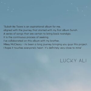 Lucky Ali Instagram - My new album Subah Ke Taare is out for streaming on all Audio platforms. Link in bio….