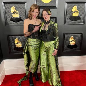 Lucy Moss Instagram - GRAMMYS - LOOK 1 

this is what we wore to the gramophone awards

colleague: @thetobymarlow 
outfit: @wiederhoeft_ 
hair: @nevadastyles 
make up: @alliesmithmakeup 
photos (the fancy nice ones from the hotel): @stolenbesos