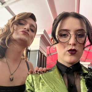 Lucy Moss Instagram - GRAMMYS - LOOK 1 

this is what we wore to the gramophone awards

colleague: @thetobymarlow 
outfit: @wiederhoeft_ 
hair: @nevadastyles 
make up: @alliesmithmakeup 
photos (the fancy nice ones from the hotel): @stolenbesos