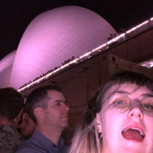 Lucy Moss Instagram - me, paul, and the sydney opera house having a good new year !