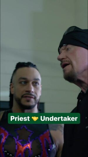 Luis Martinez Instagram - @archerofinfamy receiving props from the legend himself, @undertaker, after his historic #WrestleMania moment 🙌